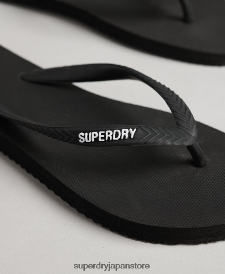 ヴィンテージクラシックビーチサンダル 女性 Superdry 靴 黒 2J62PZ4419