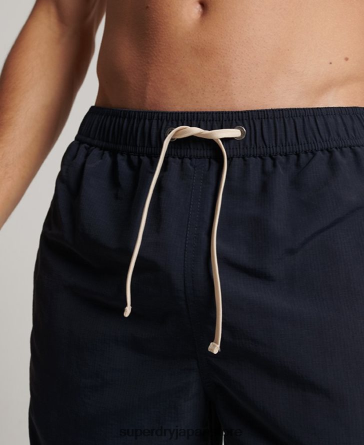 リップストップリサイクルスイムショーツ 男性 Superdry 衣類 海軍 2J62PZ441