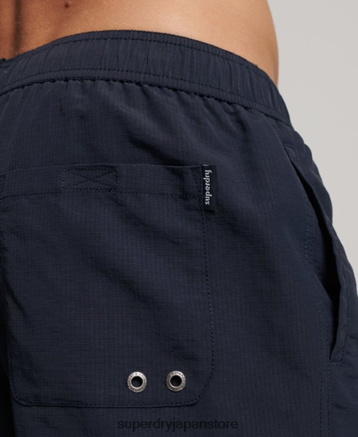 リップストップリサイクルスイムショーツ 男性 Superdry 衣類 海軍 2J62PZ441