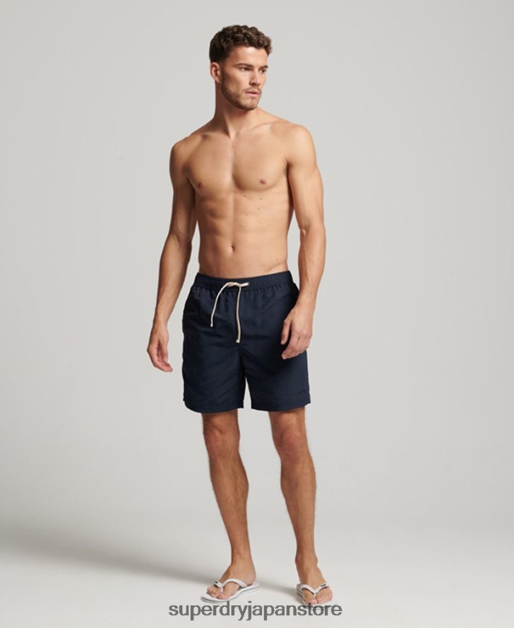 リップストップリサイクルスイムショーツ 男性 Superdry 衣類 海軍 2J62PZ441