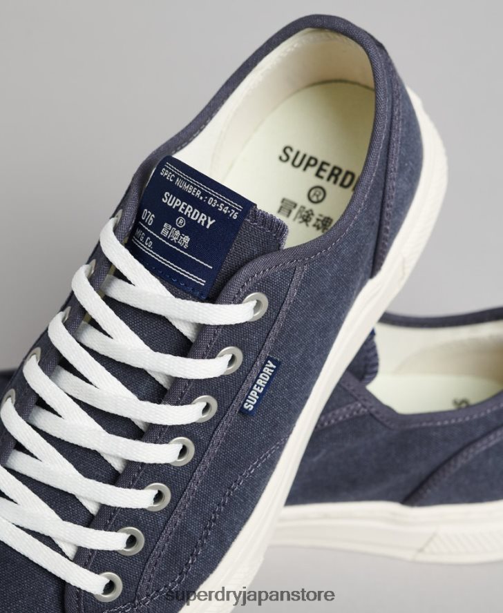 ヴィンテージ ヴィーガン フェイク ヴァルク ロートップ スニーカー 女性 Superdry 靴 海軍 2J62PZ4420
