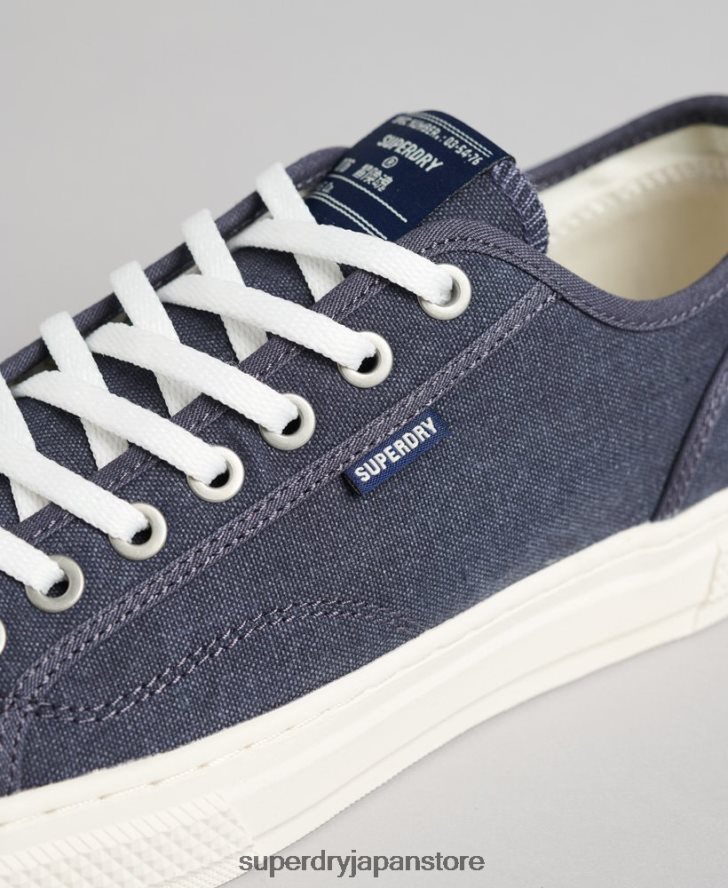 ヴィンテージ ヴィーガン フェイク ヴァルク ロートップ スニーカー 女性 Superdry 靴 海軍 2J62PZ4420