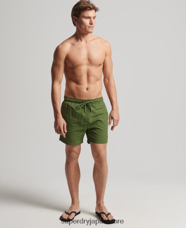 スタジオリサイクルスイムショーツ 男性 Superdry 衣類 緑 2J62PZ442