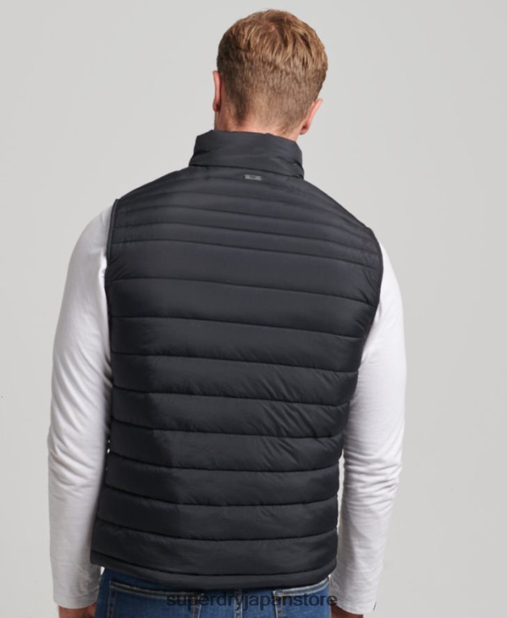 軽量パッド入りジレ 男性 Superdry 衣類 黒 2J62PZ4435