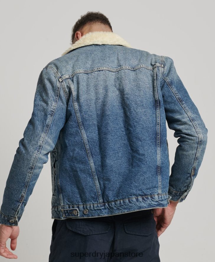 デニムシェルパジャケット 男性 Superdry 衣類 青 2J62PZ4437