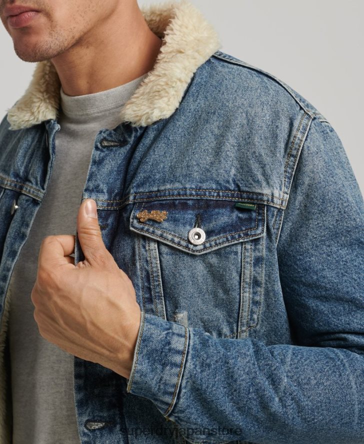 デニムシェルパジャケット 男性 Superdry 衣類 青 2J62PZ4437