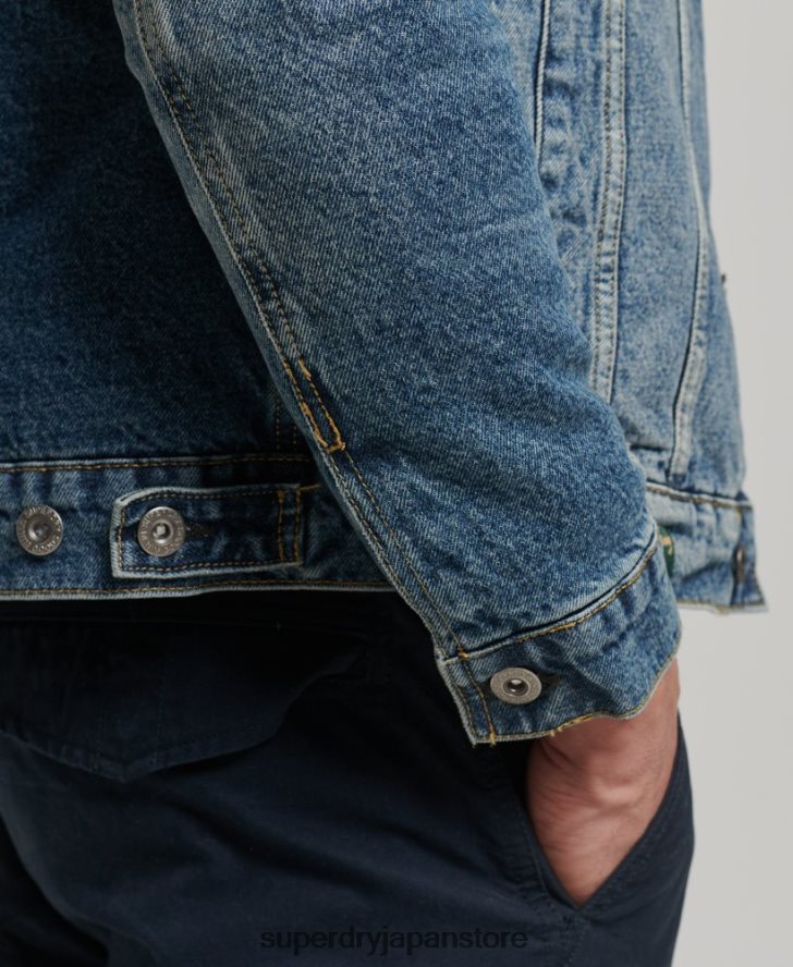 デニムシェルパジャケット 男性 Superdry 衣類 青 2J62PZ4437