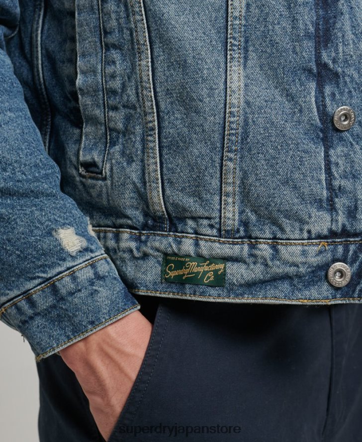 デニムシェルパジャケット 男性 Superdry 衣類 青 2J62PZ4437