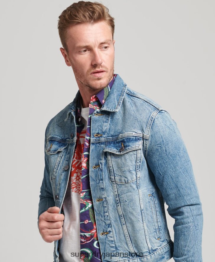 ハイウェイマン トラッカー ジャケット 男性 Superdry 衣類 青 2J62PZ4438