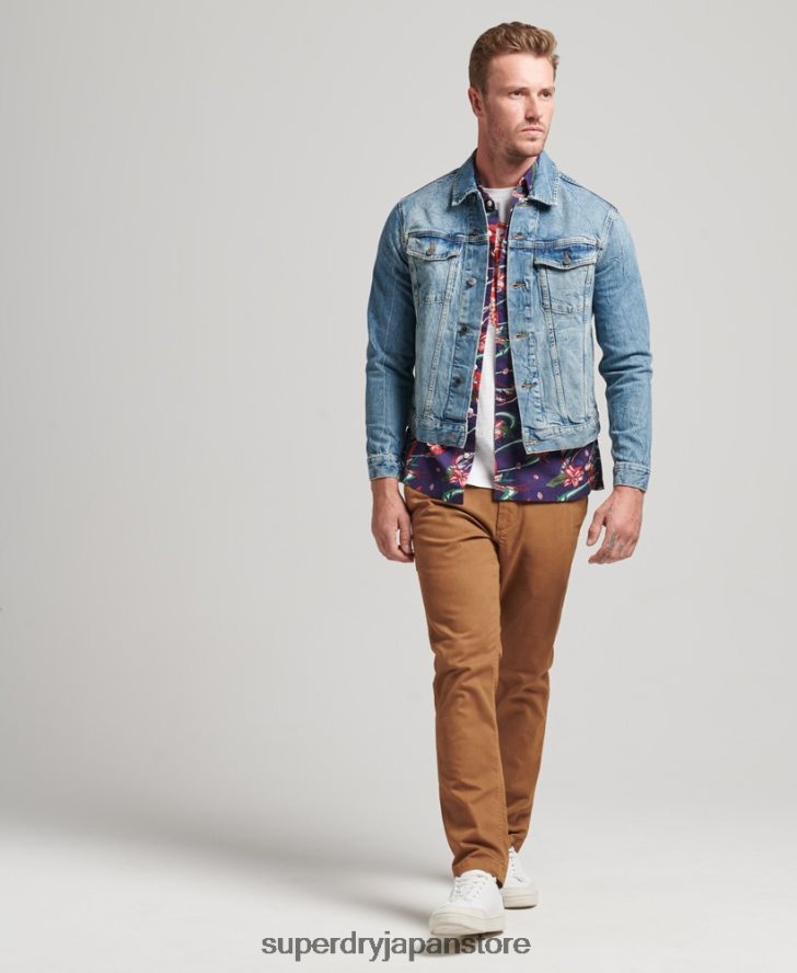 ハイウェイマン トラッカー ジャケット 男性 Superdry 衣類 青 2J62PZ4438