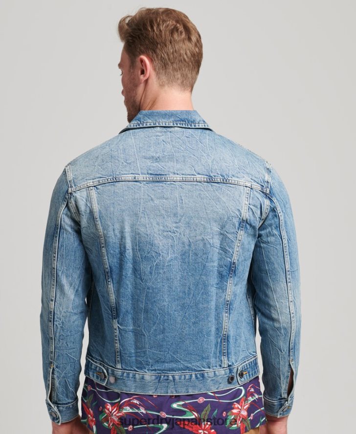 ハイウェイマン トラッカー ジャケット 男性 Superdry 衣類 青 2J62PZ4438