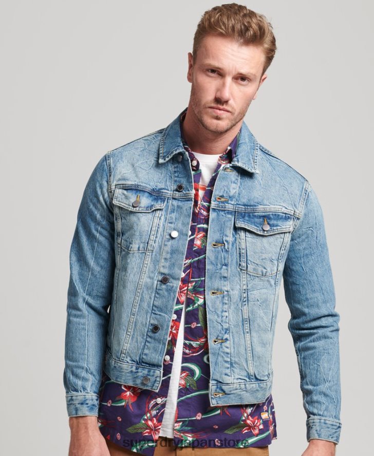 ハイウェイマン トラッカー ジャケット 男性 Superdry 衣類 青 2J62PZ4438