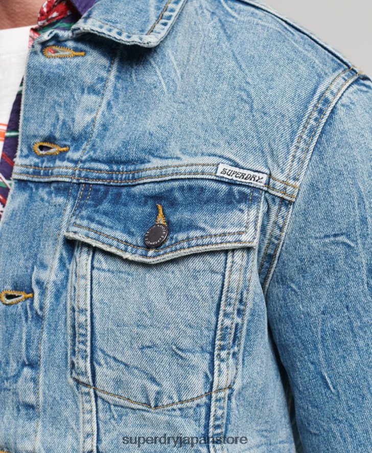 ハイウェイマン トラッカー ジャケット 男性 Superdry 衣類 青 2J62PZ4438