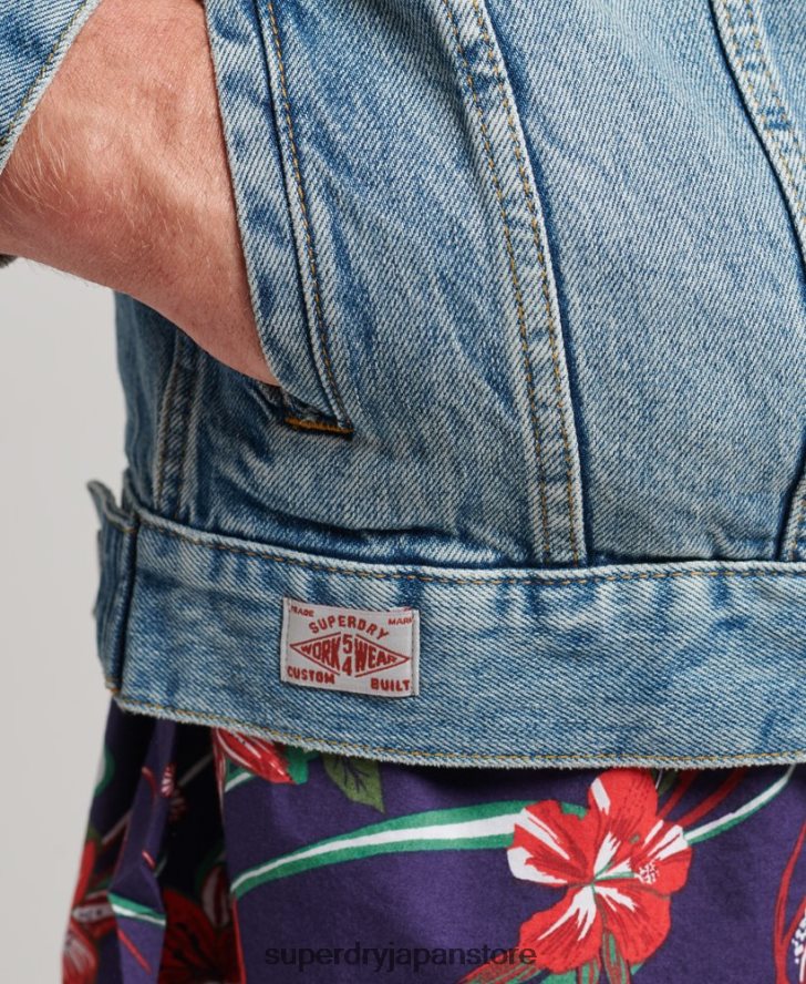 ハイウェイマン トラッカー ジャケット 男性 Superdry 衣類 青 2J62PZ4438