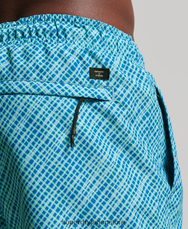 スタジオリサイクルスイムショーツ 男性 Superdry 衣類 ライトブルー 2J62PZ443