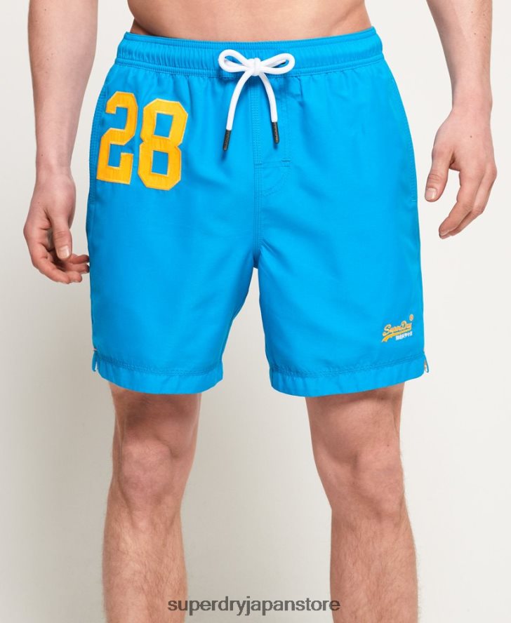 水球スイムショーツ 男性 Superdry 衣類 青 2J62PZ444