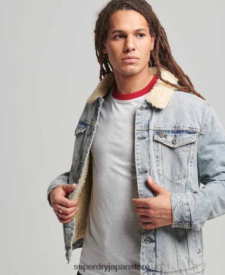 デニムシェルパジャケット 男性 Superdry 衣類 青 2J62PZ4442