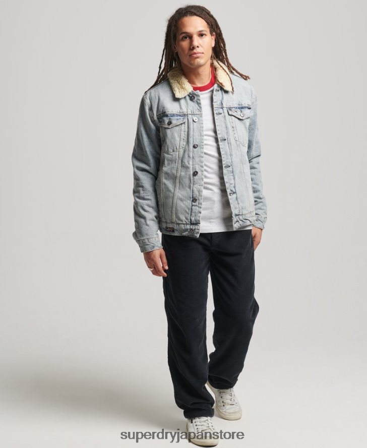 デニムシェルパジャケット 男性 Superdry 衣類 青 2J62PZ4442