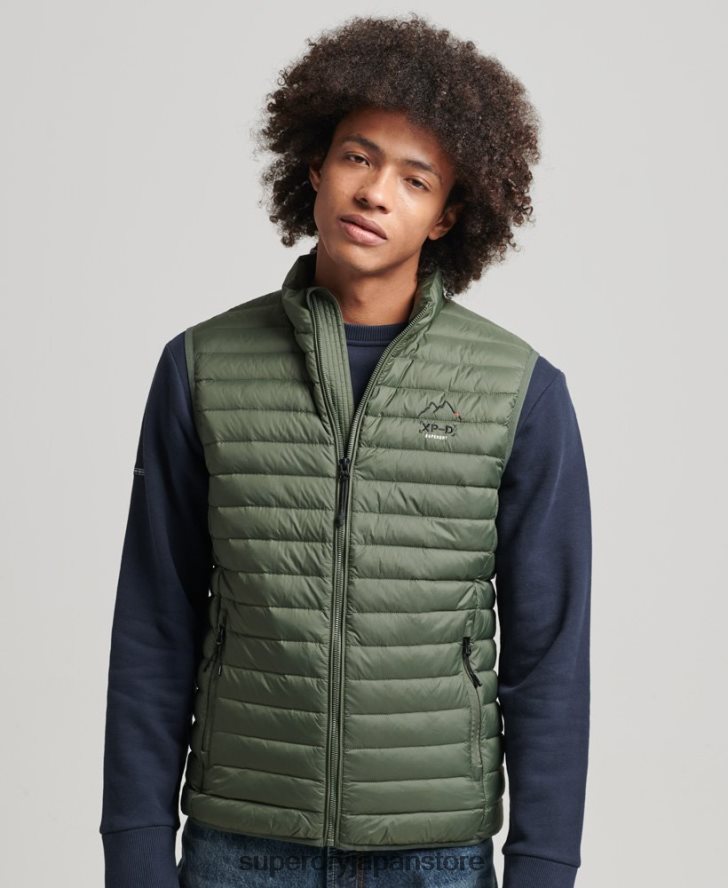 テックコアダウンジレ 男性 Superdry 衣類 カーキ 2J62PZ4445