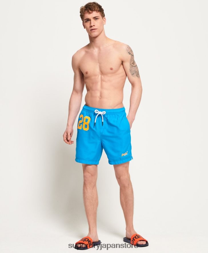 水球スイムショーツ 男性 Superdry 衣類 青 2J62PZ444