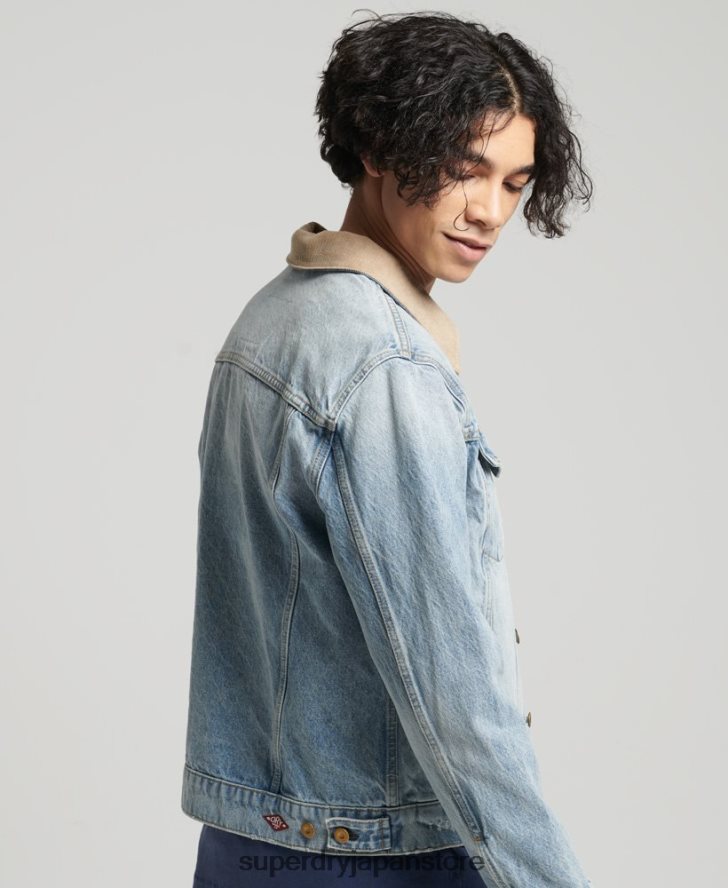 ヴィンテージ ハイウェイマン トラッカー ジャケット 男性 Superdry 衣類 青 2J62PZ4451