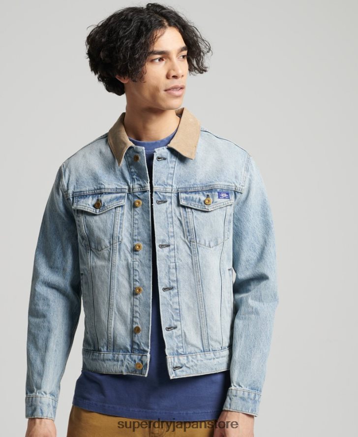 ヴィンテージ ハイウェイマン トラッカー ジャケット 男性 Superdry 衣類 青 2J62PZ4451