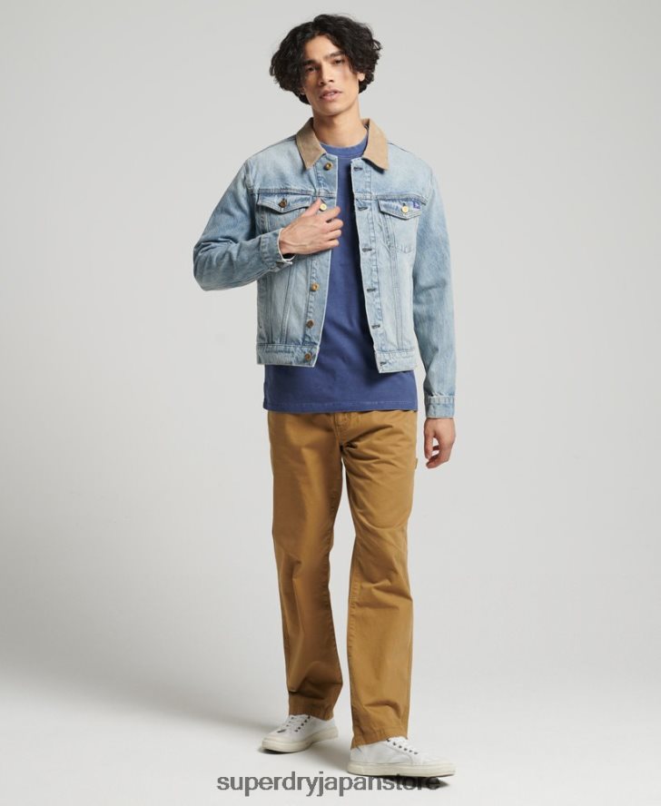 ヴィンテージ ハイウェイマン トラッカー ジャケット 男性 Superdry 衣類 青 2J62PZ4451