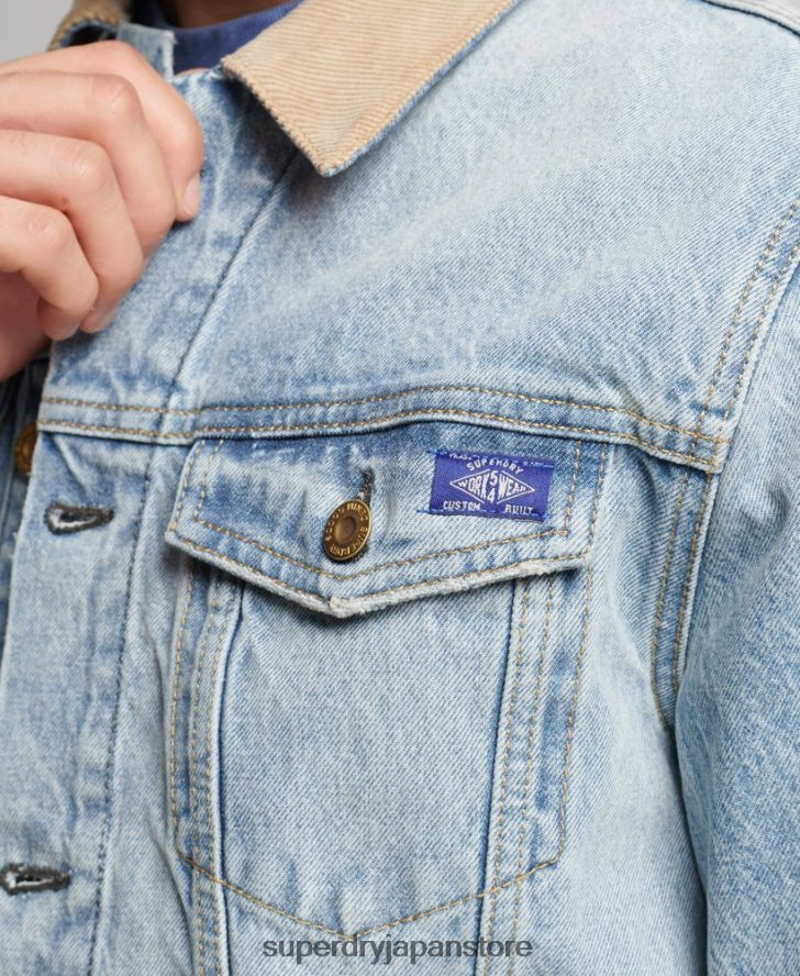 ヴィンテージ ハイウェイマン トラッカー ジャケット 男性 Superdry 衣類 青 2J62PZ4451