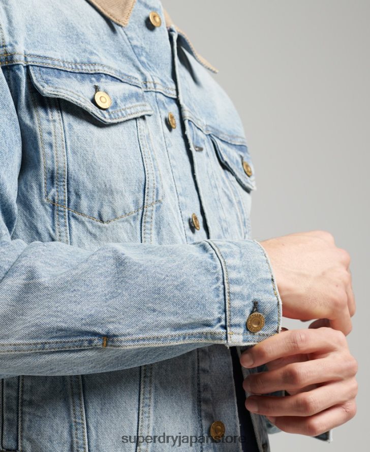 ヴィンテージ ハイウェイマン トラッカー ジャケット 男性 Superdry 衣類 青 2J62PZ4451