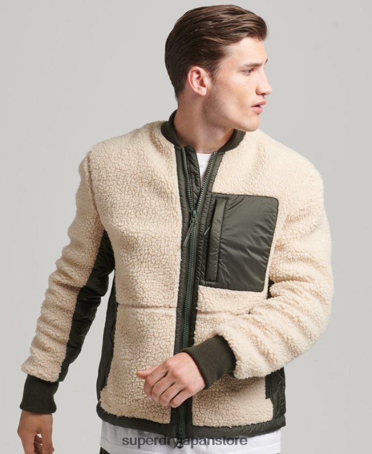 シェルパ ジップスルー ジャケット 男性 Superdry 衣類 クリーム 2J62PZ4453