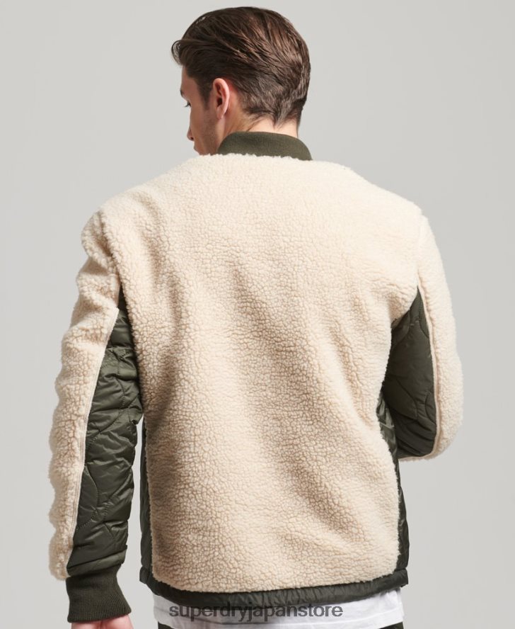 シェルパ ジップスルー ジャケット 男性 Superdry 衣類 クリーム 2J62PZ4453