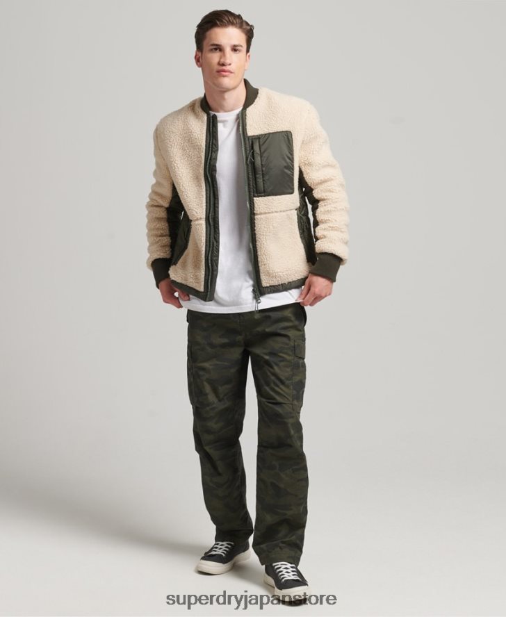 シェルパ ジップスルー ジャケット 男性 Superdry 衣類 クリーム 2J62PZ4453