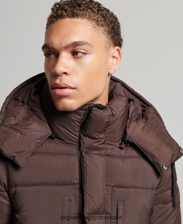 リップストップ延縄パファージャケット 男性 Superdry 衣類 茶色 2J62PZ4454