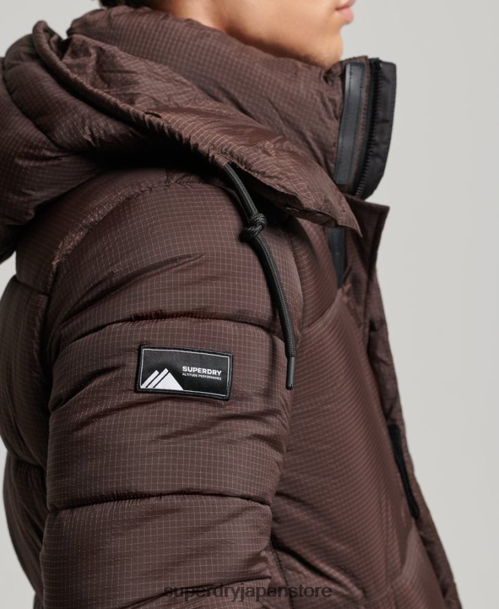 リップストップ延縄パファージャケット 男性 Superdry 衣類 茶色 2J62PZ4454