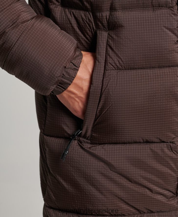 リップストップ延縄パファージャケット 男性 Superdry 衣類 茶色 2J62PZ4454