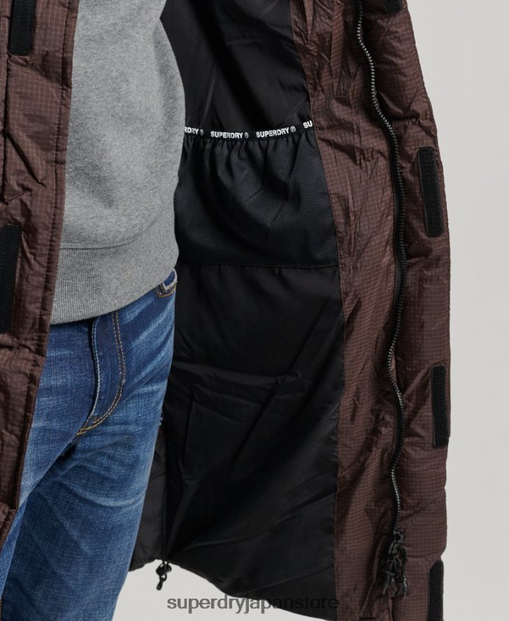 リップストップ延縄パファージャケット 男性 Superdry 衣類 茶色 2J62PZ4454