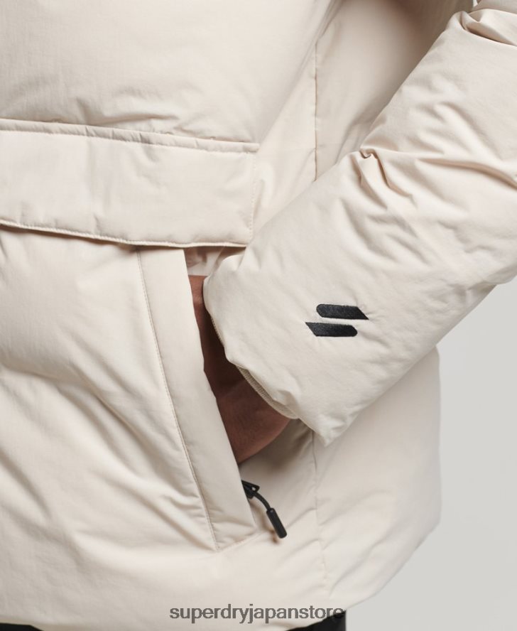 ショートボクシーパファージャケット 男性 Superdry 衣類 ベージュ 2J62PZ4456