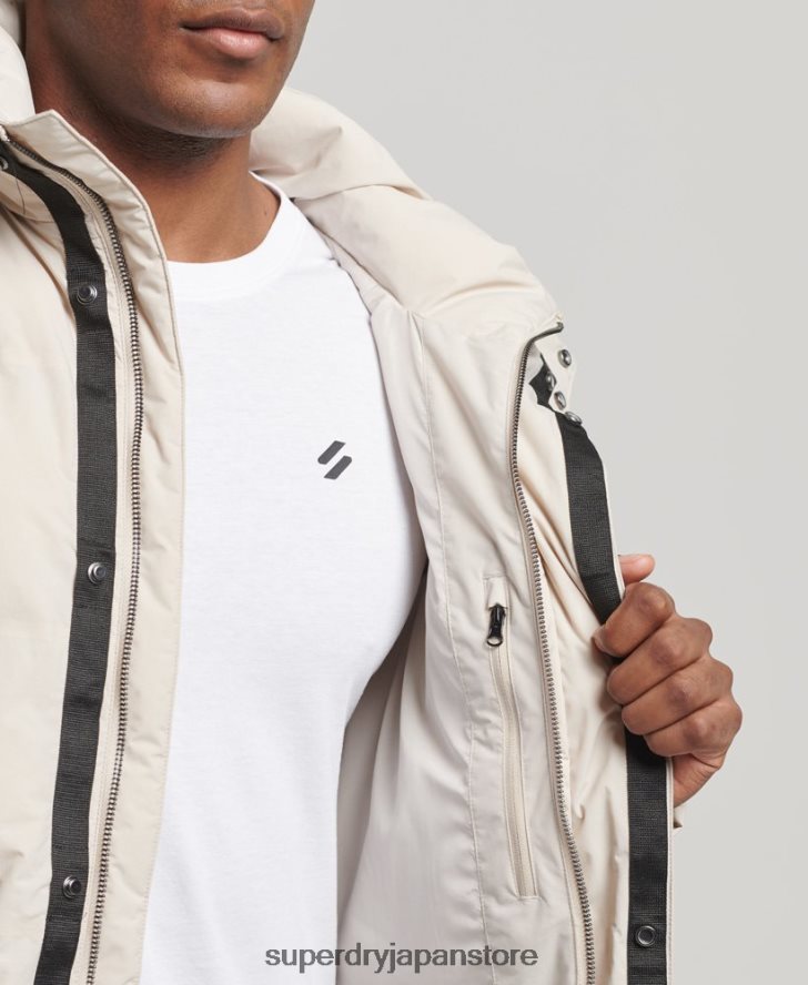 ショートボクシーパファージャケット 男性 Superdry 衣類 ベージュ 2J62PZ4456