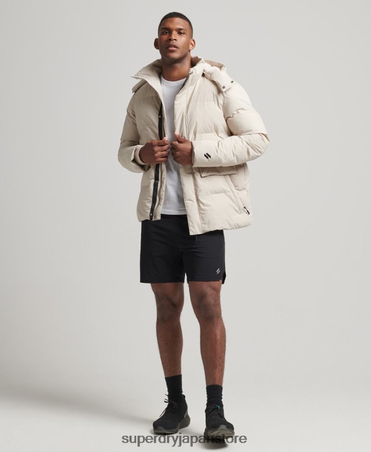 ショートボクシーパファージャケット 男性 Superdry 衣類 ベージュ 2J62PZ4456