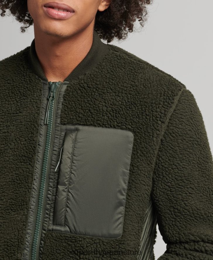 シェルパ ジップスルー ジャケット 男性 Superdry 衣類 緑 2J62PZ4458