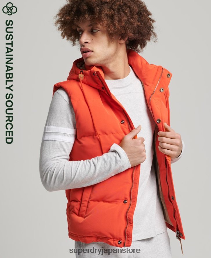 エベレスト フード付きパファージレ 男性 Superdry 衣類 オレンジ 2J62PZ4460