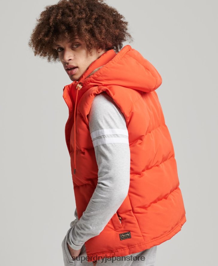 エベレスト フード付きパファージレ 男性 Superdry 衣類 オレンジ 2J62PZ4460