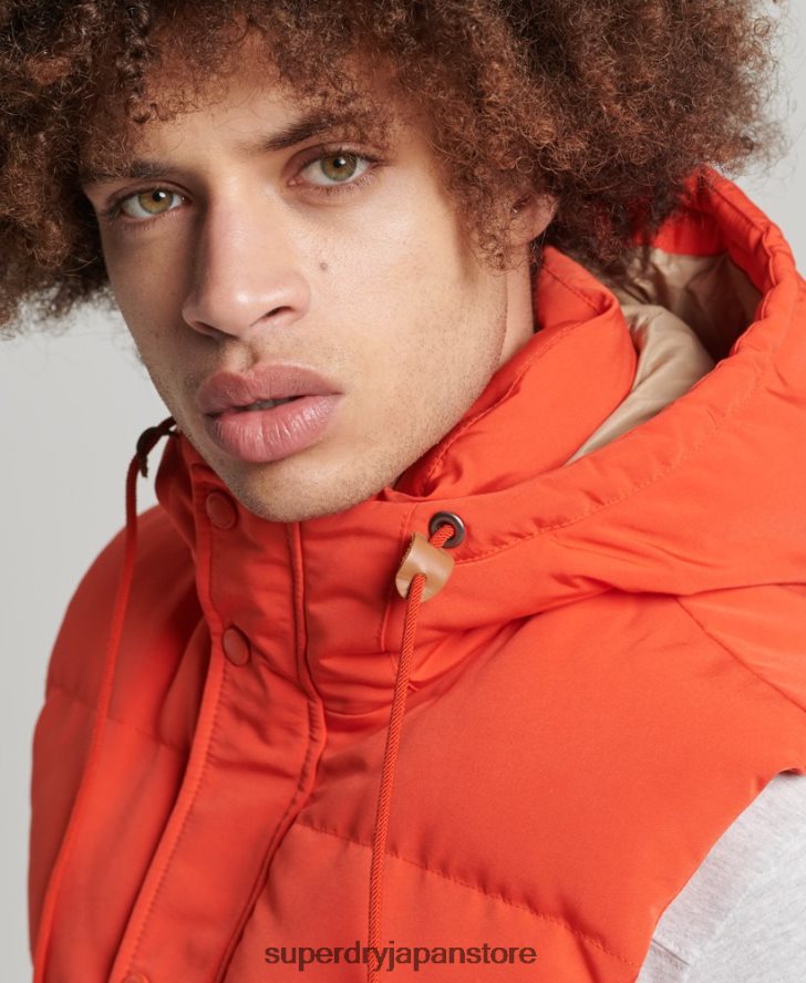 エベレスト フード付きパファージレ 男性 Superdry 衣類 オレンジ 2J62PZ4460