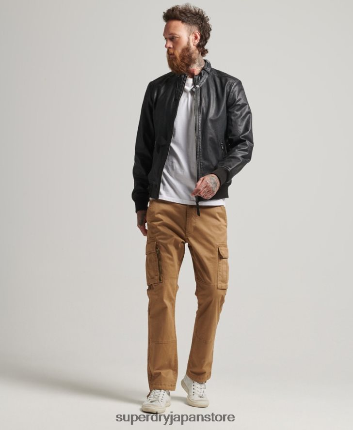 レザーボンバージャケット 男性 Superdry 衣類 黒 2J62PZ4461