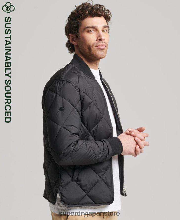 スタジオ ライトウェイト キルト ジャケット 男性 Superdry 衣類 黒 2J62PZ4464