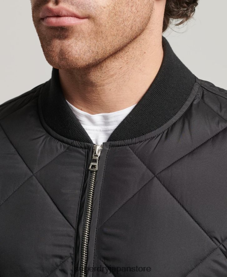 スタジオ ライトウェイト キルト ジャケット 男性 Superdry 衣類 黒 2J62PZ4464