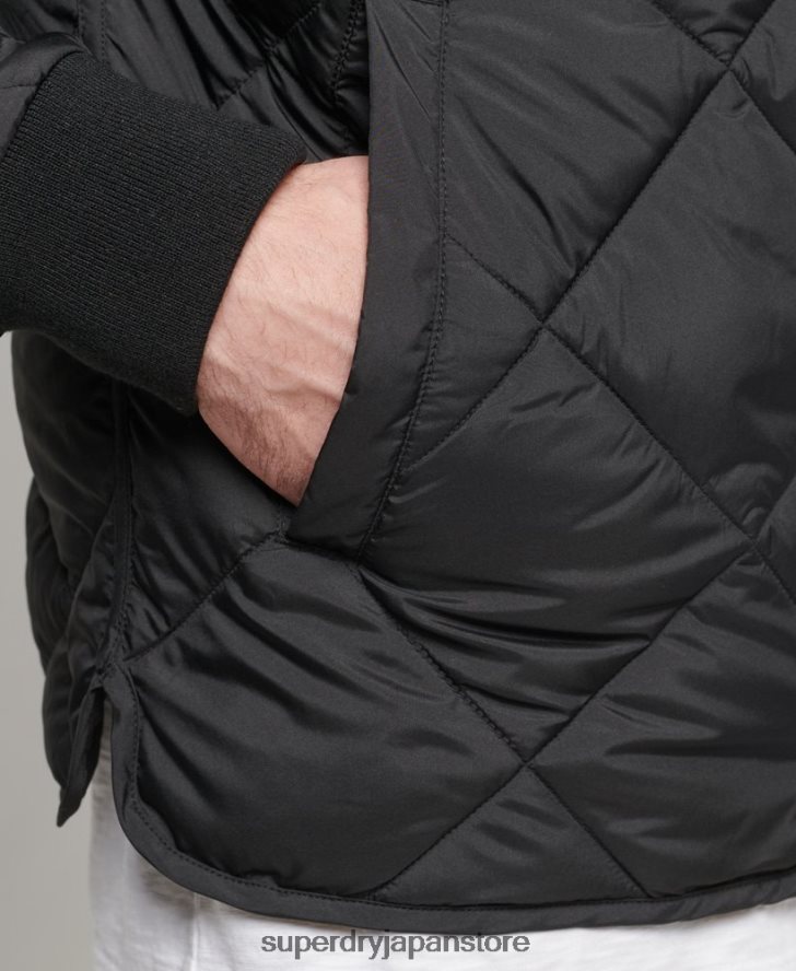 スタジオ ライトウェイト キルト ジャケット 男性 Superdry 衣類 黒 2J62PZ4464
