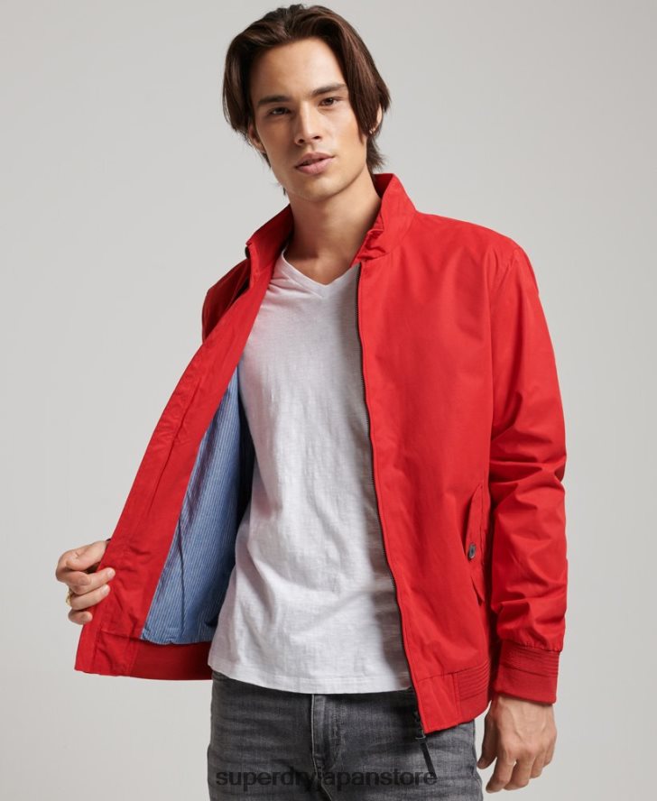 アイコニックなハリントンジャケット 男性 Superdry 衣類 赤 2J62PZ4465