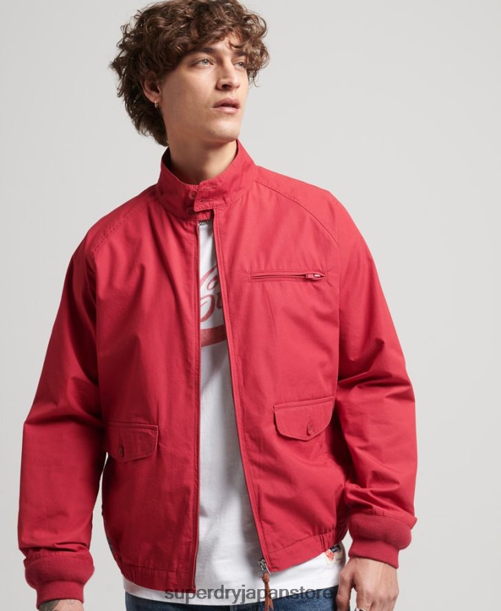 ヴィンテージ カレッジ ハリントン ジャケット 男性 Superdry 衣類 赤 2J62PZ4466