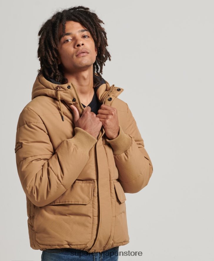 マウンテンパファージャケット 男性 Superdry 衣類 茶色 2J62PZ4467
